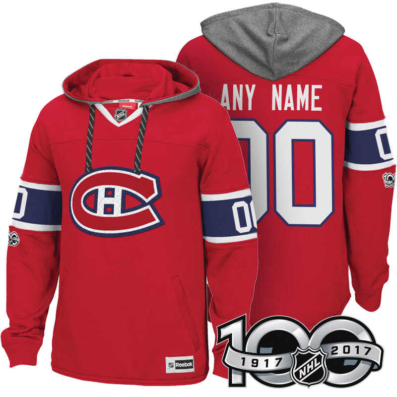 Canadiens Red Centennial Patch Custom Hoodie