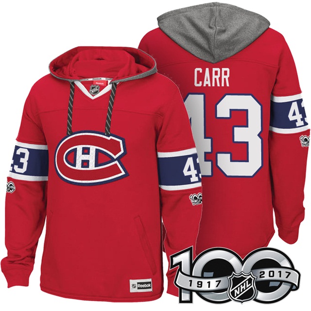 NHL Canadiens #43 Daniel Carr Red Centennial Classic Patch Hoodie