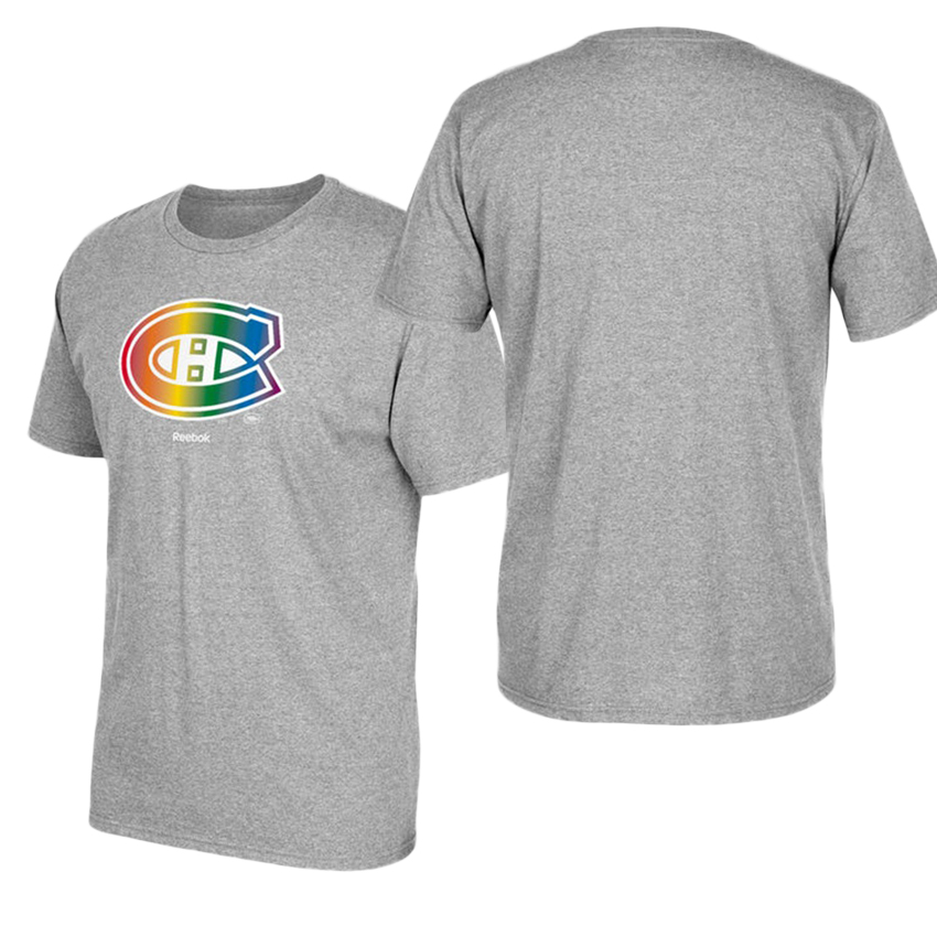 Montreal Canadiens Gray Hockey Is For Everyone Rainbow T-shirt