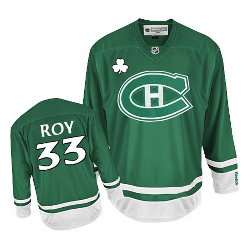 Patrick Roy Montreal Canadiens #33 St Patty's Day Ice Hockey Jersey