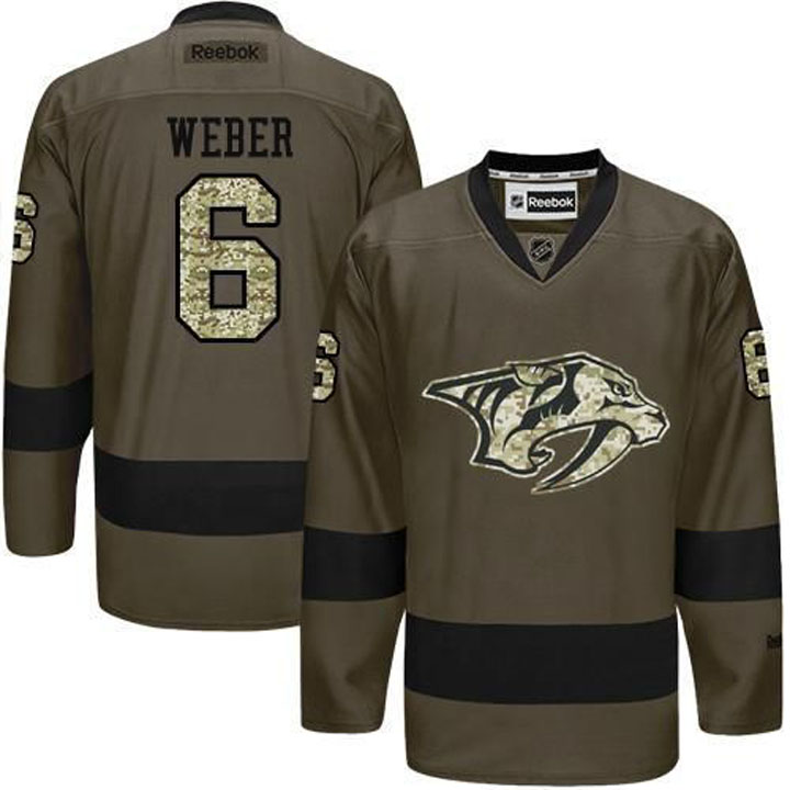 Shea Weber Nashville Predators #6 Green Camo Player Jersey