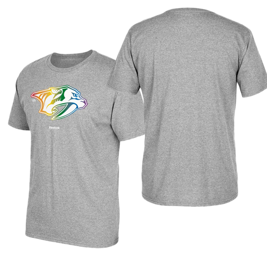 Nashville Predators Gray Hockey Is For Everyone Rainbow T-shirt