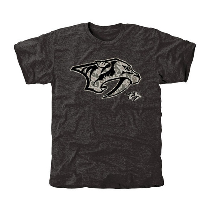 Nashville Predators Rink Warrior Black Tri-Blend T-Shirt