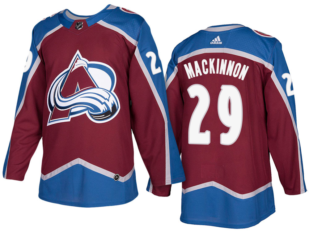 NHL Men's Colorado Avalanche #29 Nathan MacKinnon Burgundy 2017-2018 Season New Outlook Uniforms