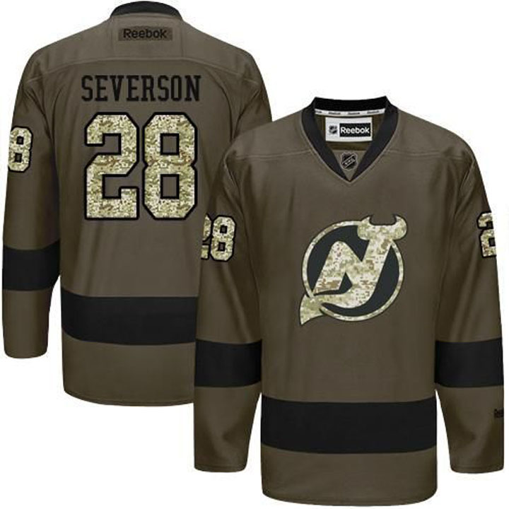 Damon Severson New Jersey Devils #28 Green Camo Player Jersey