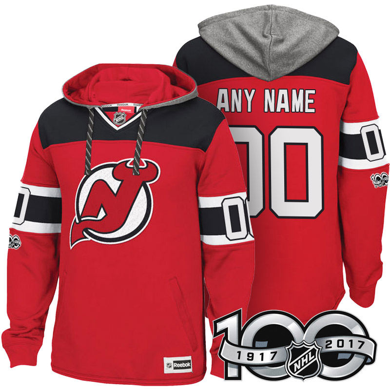 Devils Red Centennial Patch Custom Hoodie