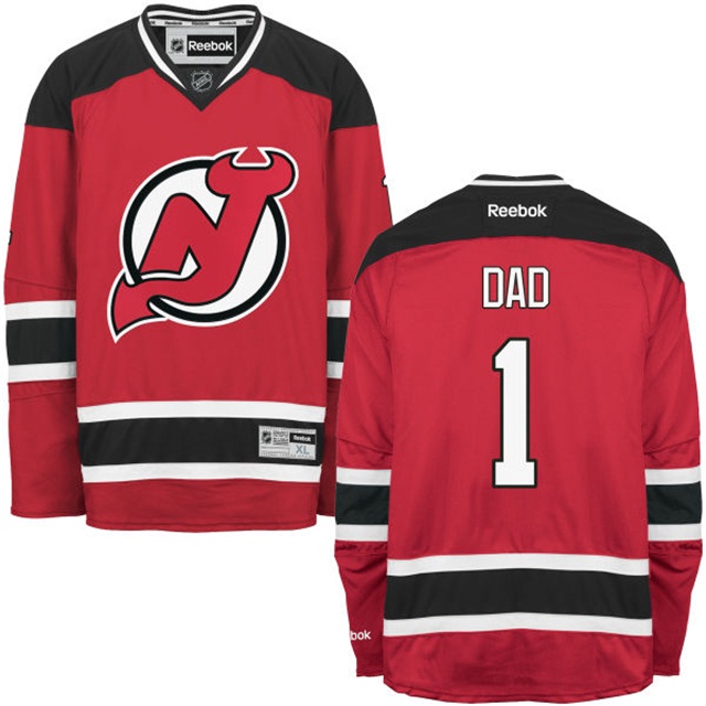 Gift for Dad New Jersey Devils Red Number One Dad Jersey