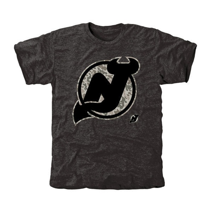 New Jersey Devils Rink Warrior Black Tri-Blend T-Shirt