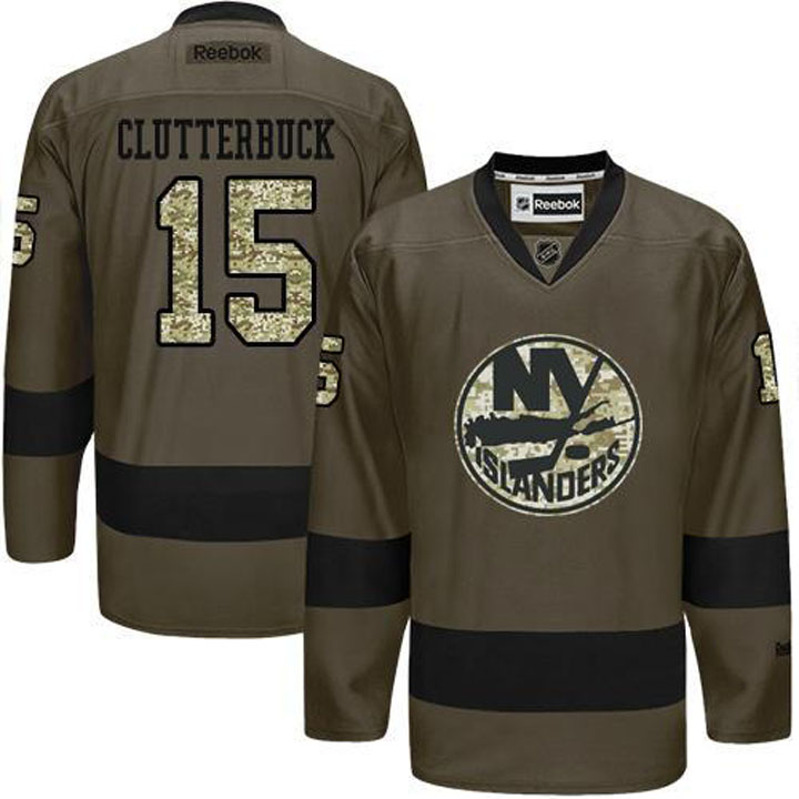 Cal Clutterbuck New York Islanders #15 Green Camo Player Jersey