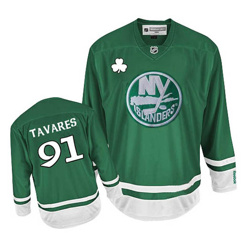 John Tavares New York Islanders #91 St Patty's Day Ice Hockey Jersey