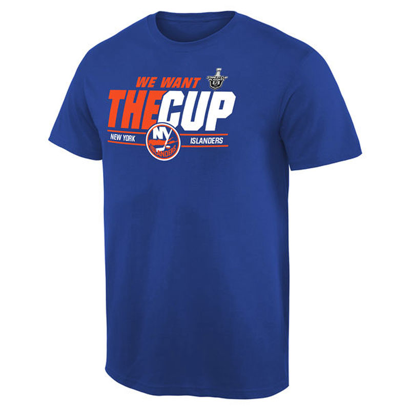 New York Islanders 2016 Stanley Cup Playoffs Bound We Want The Cup Ice Hockey Royal T-Shirt