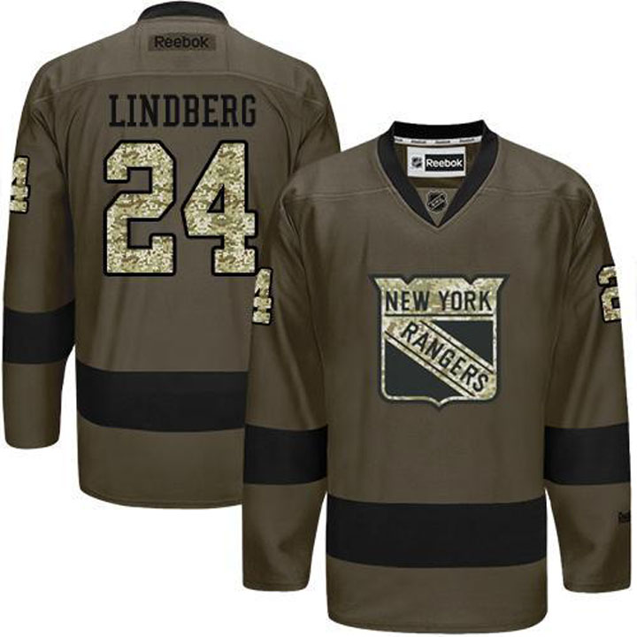 Oscar Lindberg New York Rangers #24 Green Camo Player Jersey