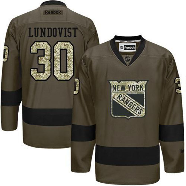 Henrik Lundqvist New York Rangers #30 Green Camo Player Jersey