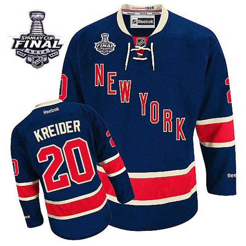 Chris Kreider New York Rangers #20 Third 2014 Stanley Cup Ice Hockey Jersey