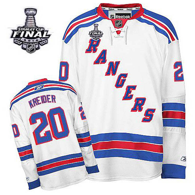 Chris Kreider New York Rangers #20 Away 2014 Stanley Cup Ice Hockey Jersey