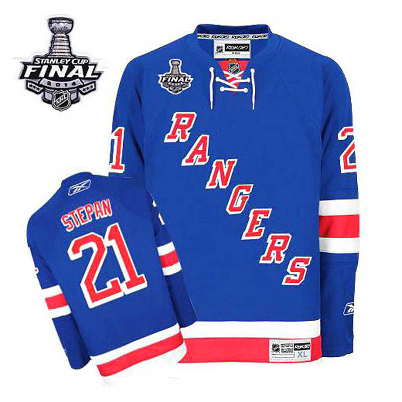 Derek Stepan New York Rangers #21 Home 2014 Stanley Cup Ice Hockey Jersey