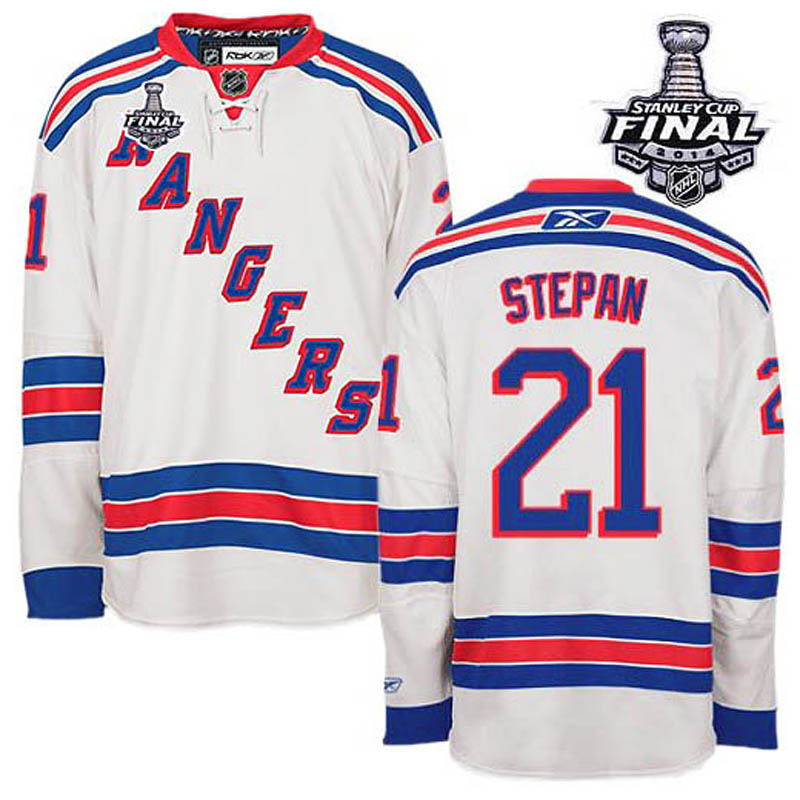 Derek Stepan New York Rangers #21 Away 2014 Stanley Cup Ice Hockey Jersey