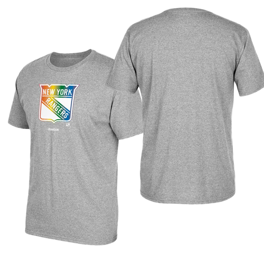 New York Rangers Gray Hockey Is For Everyone Rainbow T-shirt