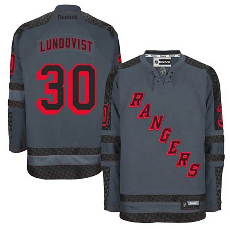 Henrik Lundqvist New York Rangers #30 Cross Check Fashion Ice Hockey Jersey