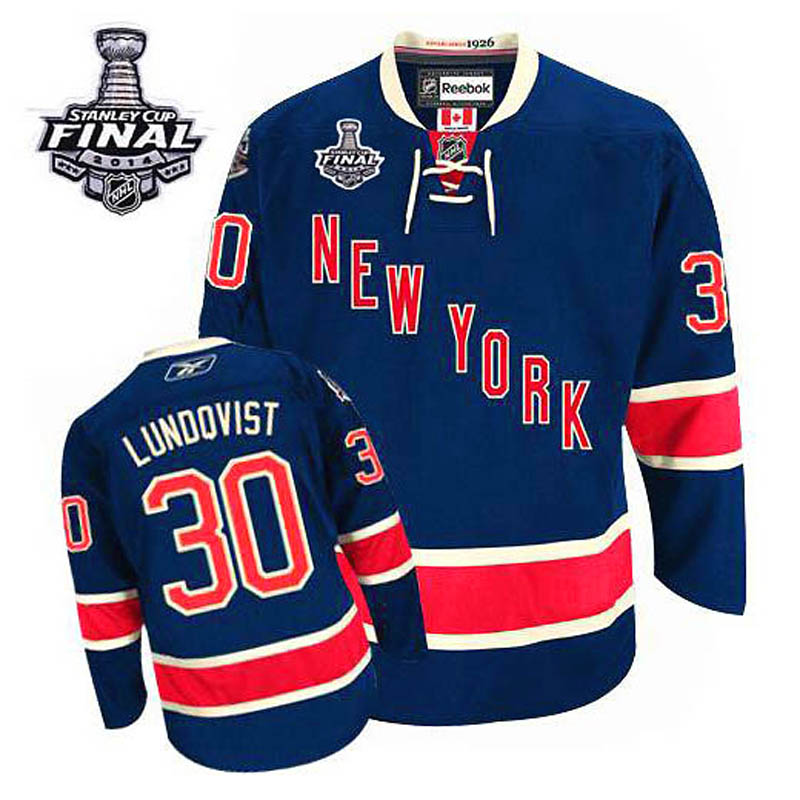 Henrik Lundqvist New York Rangers #30 Third 2014 Stanley Cup Ice Hockey Jersey