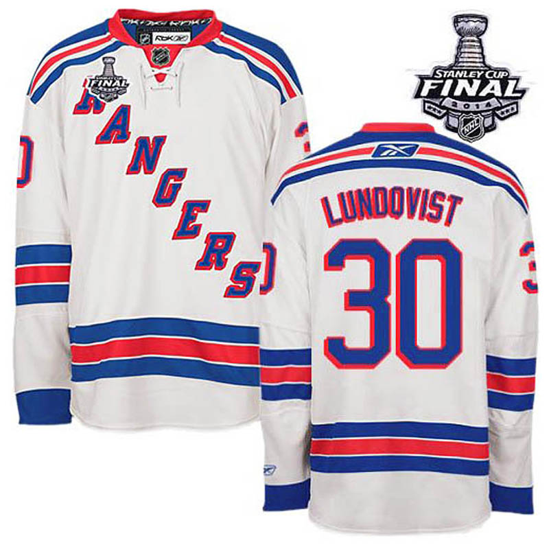 Henrik Lundqvist New York Rangers #30 Away 2014 Stanley Cup Ice Hockey Jersey