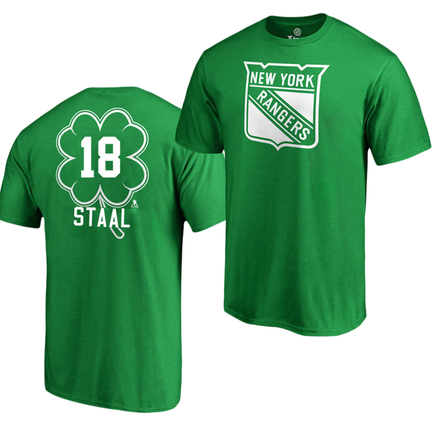 Rangers Marc Staal #18 Green Name And Number St. Patty's Day T-shirt