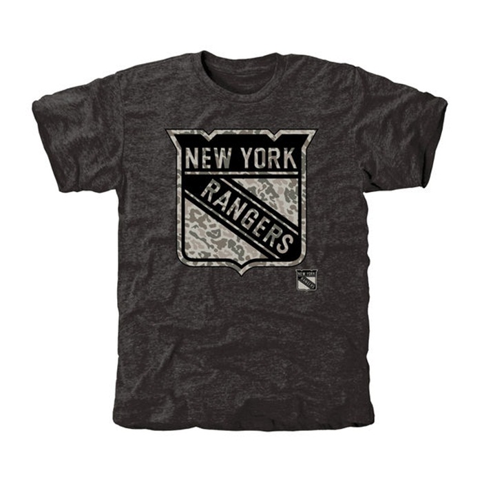 New York Rangers Rink Warrior Black Tri-Blend T-Shirt