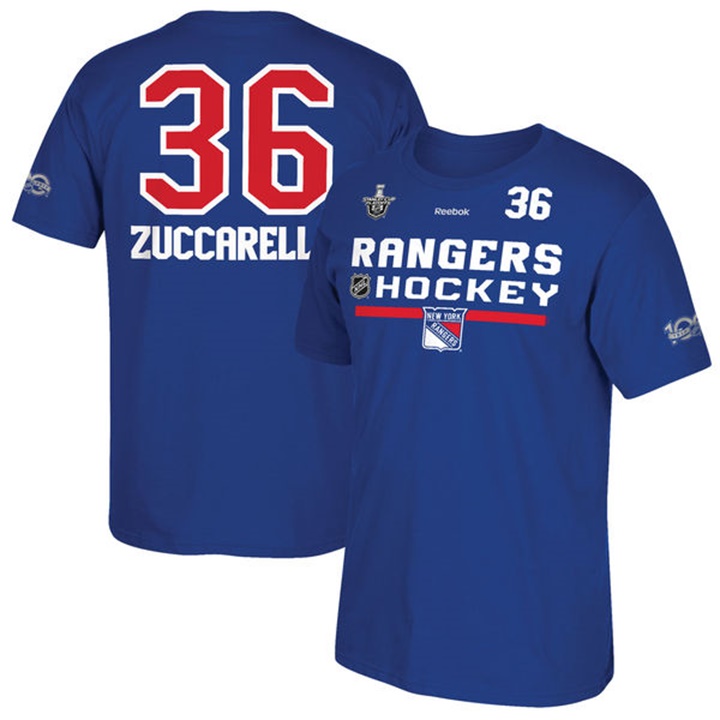 Rangers #36 Mats Zuccarello Royal 2017 NHL Stanley Cup Playoffs Name And Number T-shirt