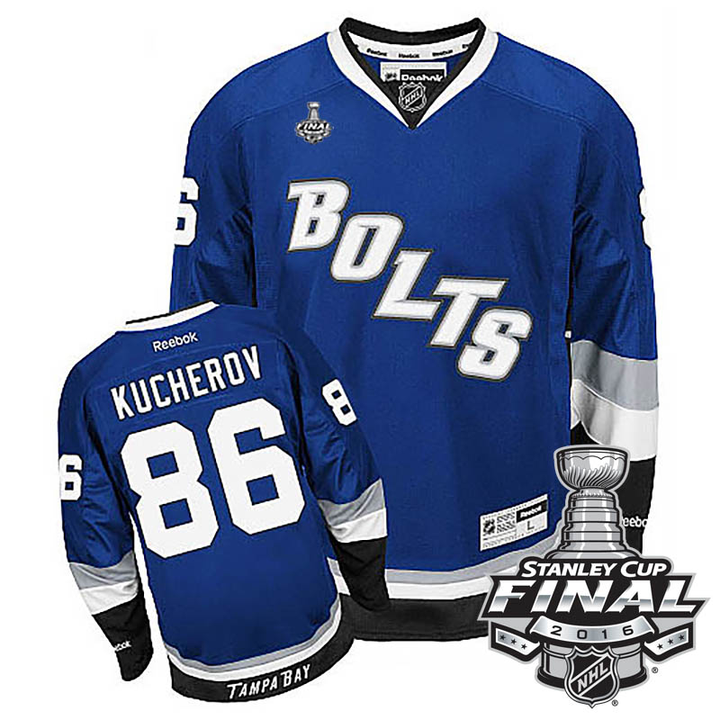 Nikita Kucherov Tampa Bay Lightning #86 2016 Stanley Cup Blue Alternate Jersey