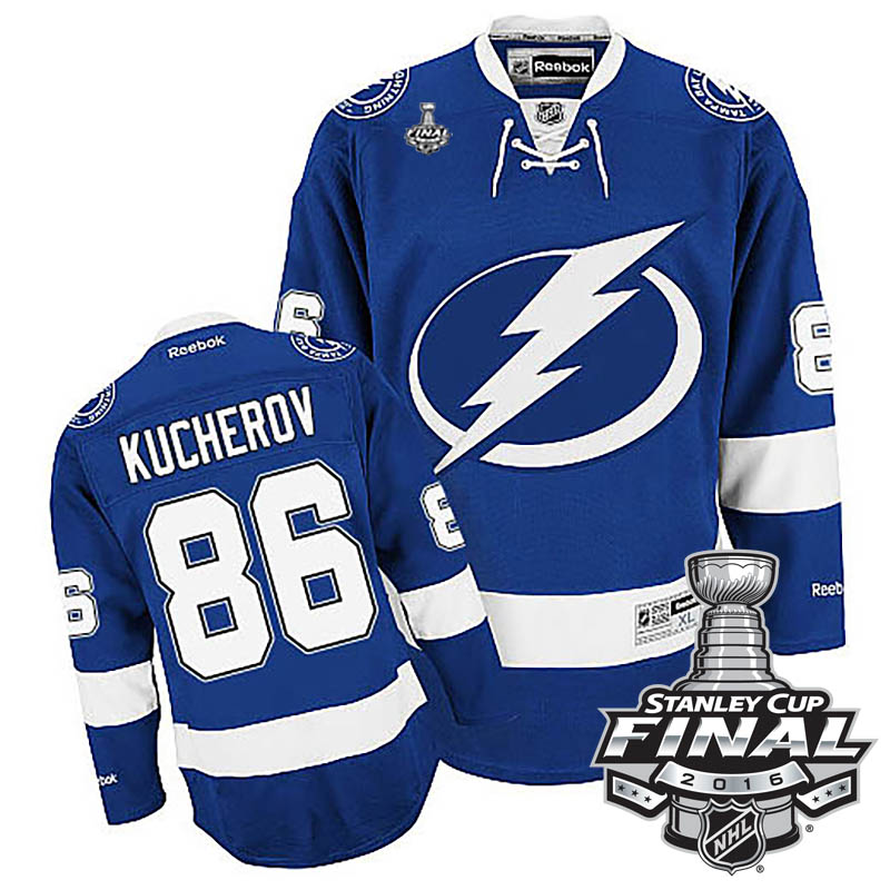 Nikita Kucherov Tampa Bay Lightning #86 2016 Stanley Cup Blue Home Jersey