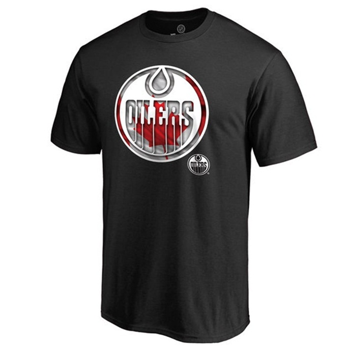 Edmonton Oilers Banner Wave Black T-Shirt