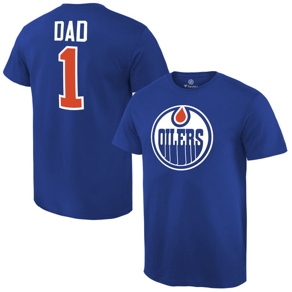 Men's Edmonton Oilers Number One Dad Royal T-Shirt