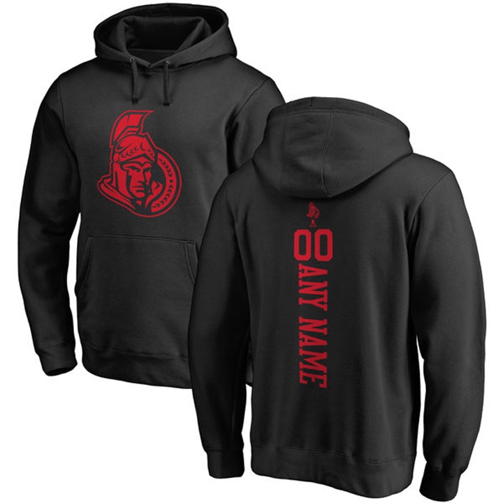 NHL Ottawa Senators Black Personalized Backer Fleece Pullover Hoodie