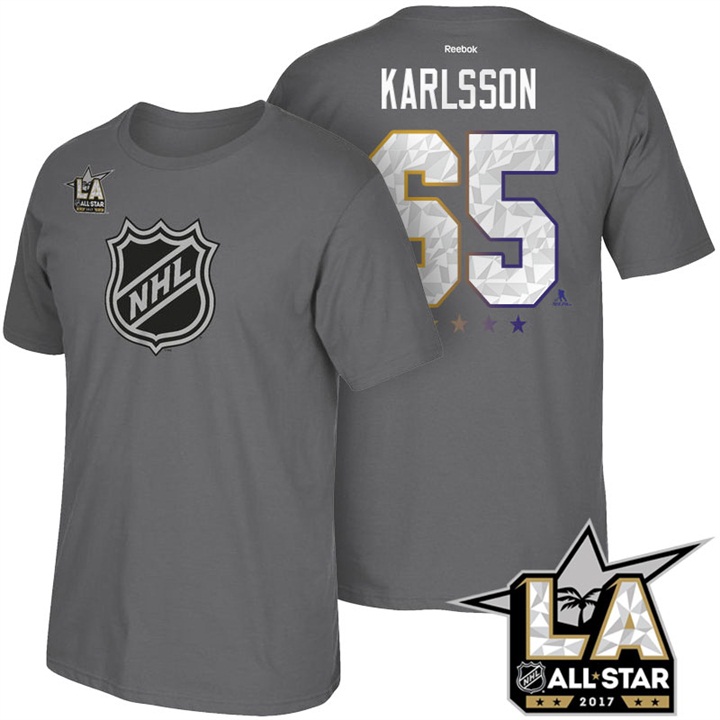 Senators #65 Erik Karlsson Gray 2017 All Star T-shirt