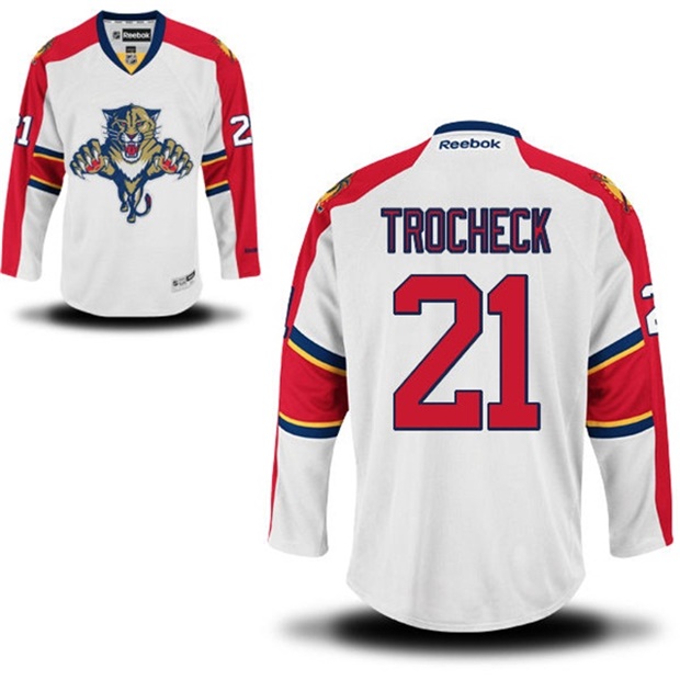 Vincent Trocheck #21 Florida Panthers White Away Premier Jersey