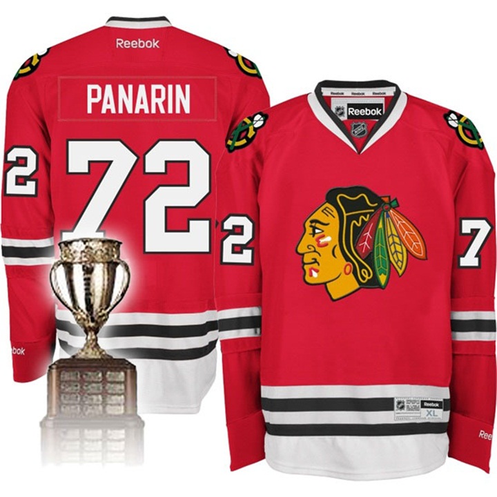 Blackhawks #72 Artemi Panarin Reebok Red Home Premier Calder Trophy Jersey