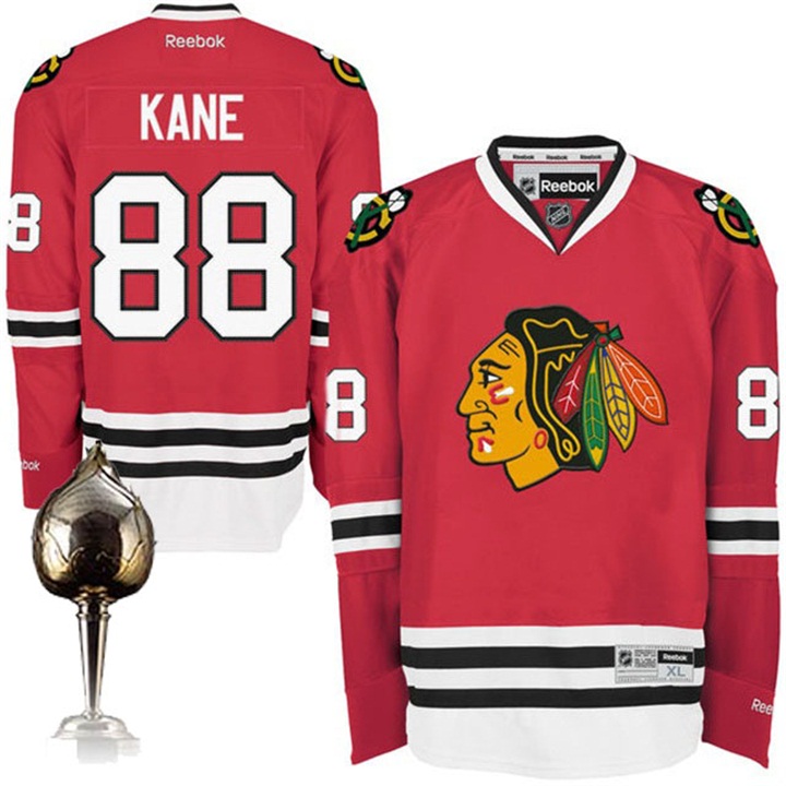 Blackhawks #88 Patrick Kane Reebok Red Home Premier Hart Memorial Trophy Jersey