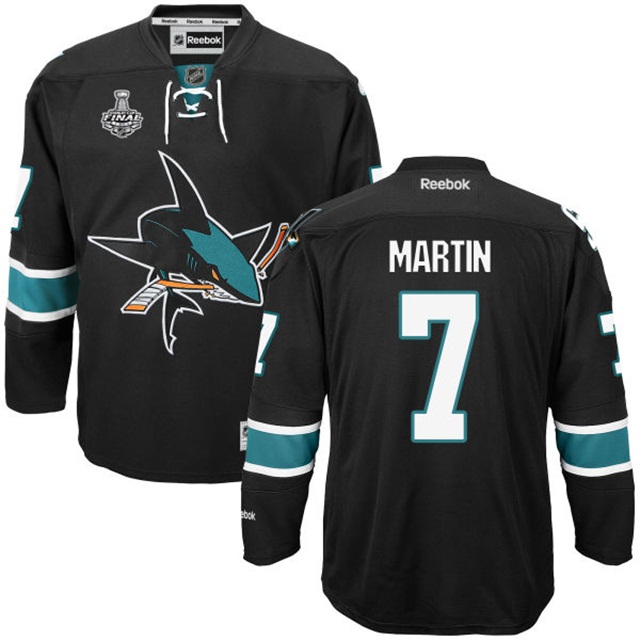 Paul Martin San Jose Sharks #7 2016 Stanley Cup Black Third Jersey