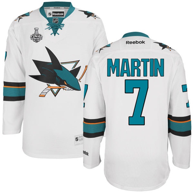 Paul Martin San Jose Sharks #7 2016 Stanley Cup White Away Jersey