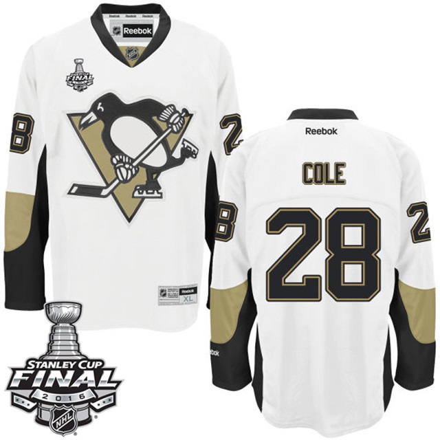 Ian Cole Pittsburgh Penguins #28 2016 Stanley Cup White Away Jersey