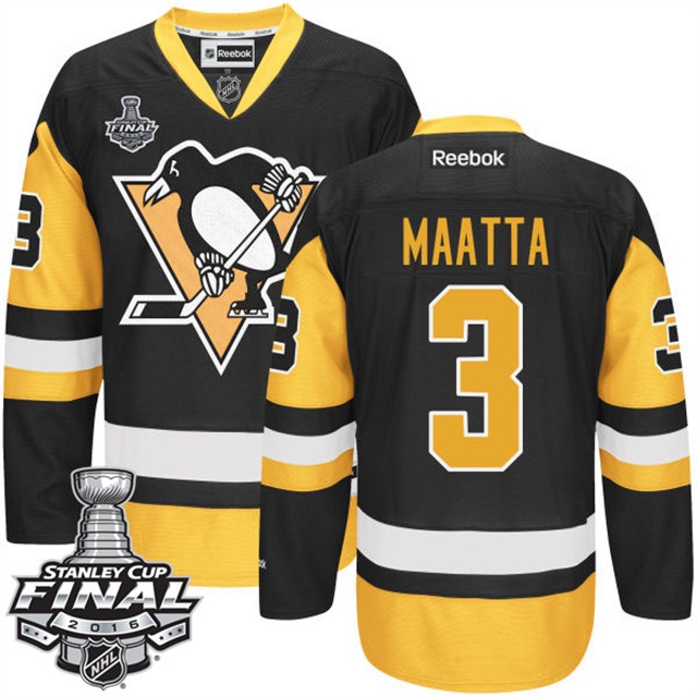 Olli Maatta Pittsburgh Penguins #3 2016 Stanley Cup Black Third Jersey