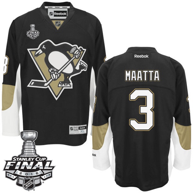 Olli Maatta Pittsburgh Penguins #3 2016 Stanley Cup Black Home Jersey