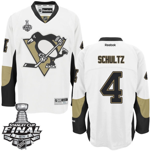 Justin Schultz Pittsburgh Penguins #4 2016 Stanley Cup White Away Jersey