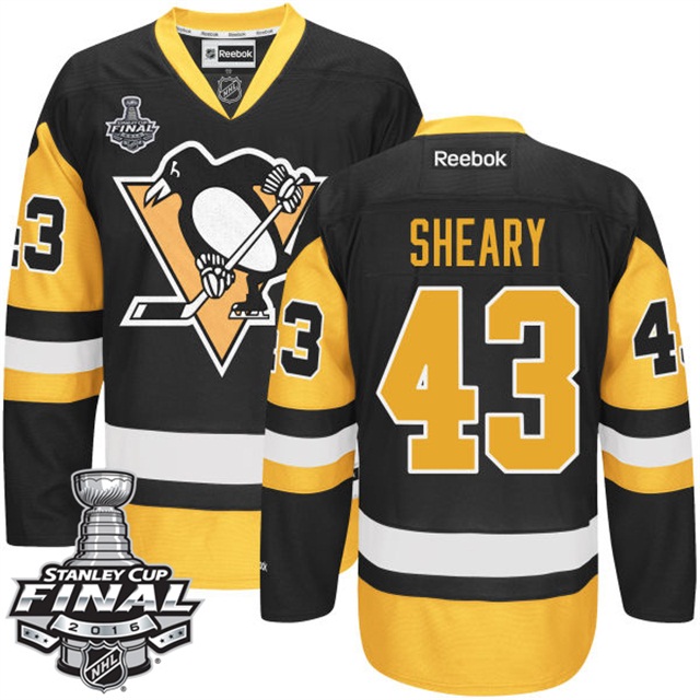 Conor Sheary Pittsburgh Penguins #43 2016 Stanley Cup Black Third Jersey