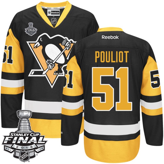 Derrick Pouliot Pittsburgh Penguins #51 2016 Stanley Cup Black Third Jersey