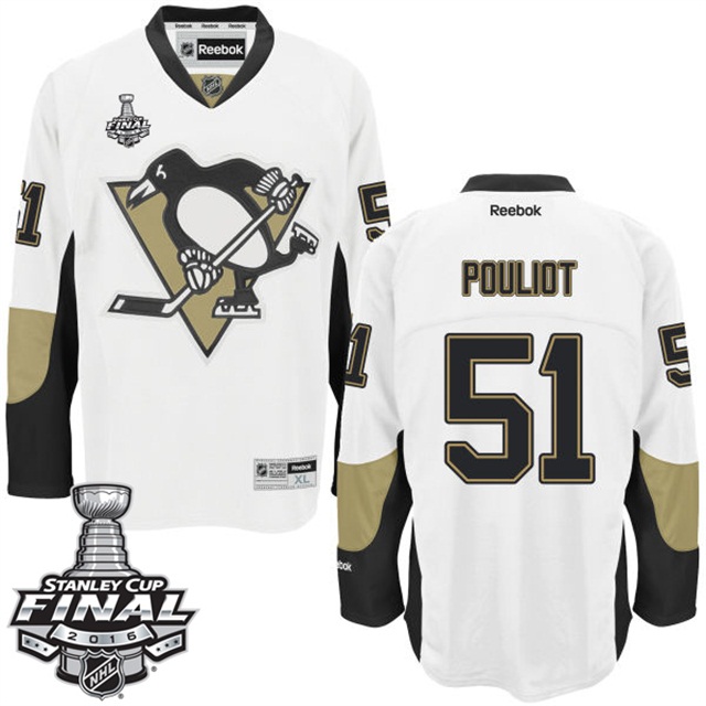 Derrick Pouliot Pittsburgh Penguins #51 2016 Stanley Cup White Away Jersey