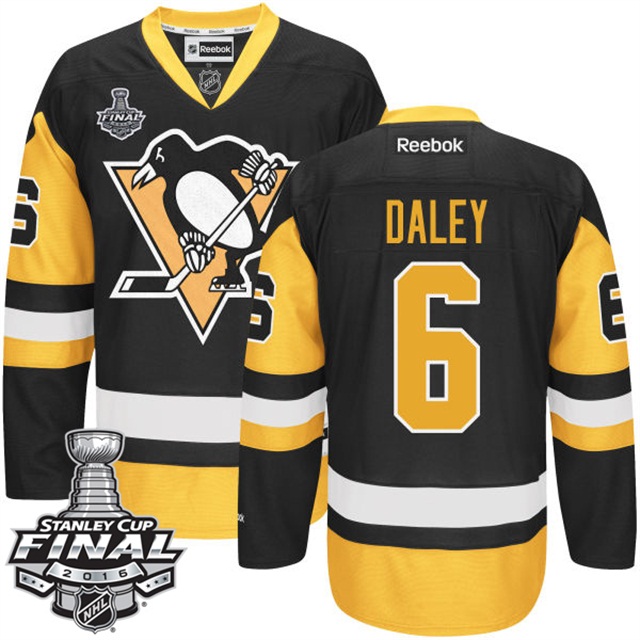 Trevor Daley Pittsburgh Penguins #6 2016 Stanley Cup Black Third Jersey