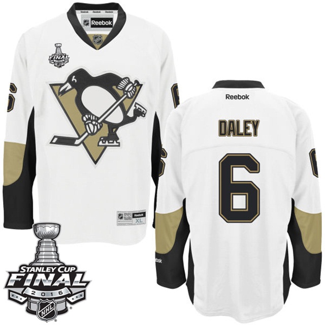 Trevor Daley Pittsburgh Penguins #6 2016 Stanley Cup White Away Jersey