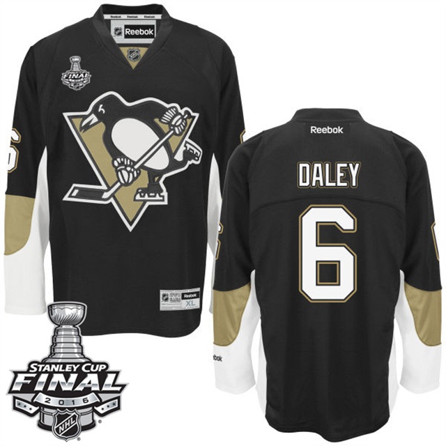 Trevor Daley Pittsburgh Penguins #6 2016 Stanley Cup Black Home Jersey