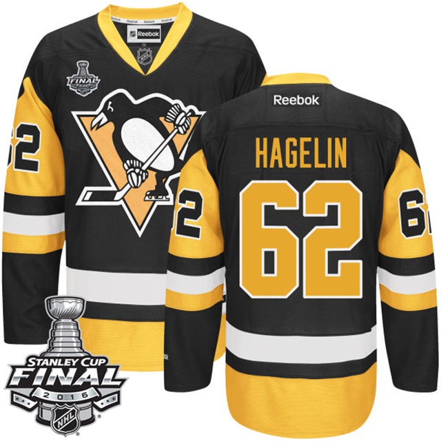 Carl Hagelin Pittsburgh Penguins #62 2016 Stanley Cup Black Third Jersey